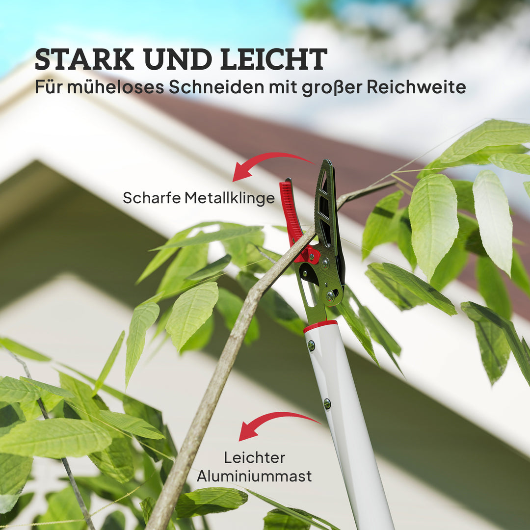 1,8 M træsaks, beskæresaks til klipning, havebeskæresaks med aluminiumshåndtag, havesaks med langt håndtag, rød