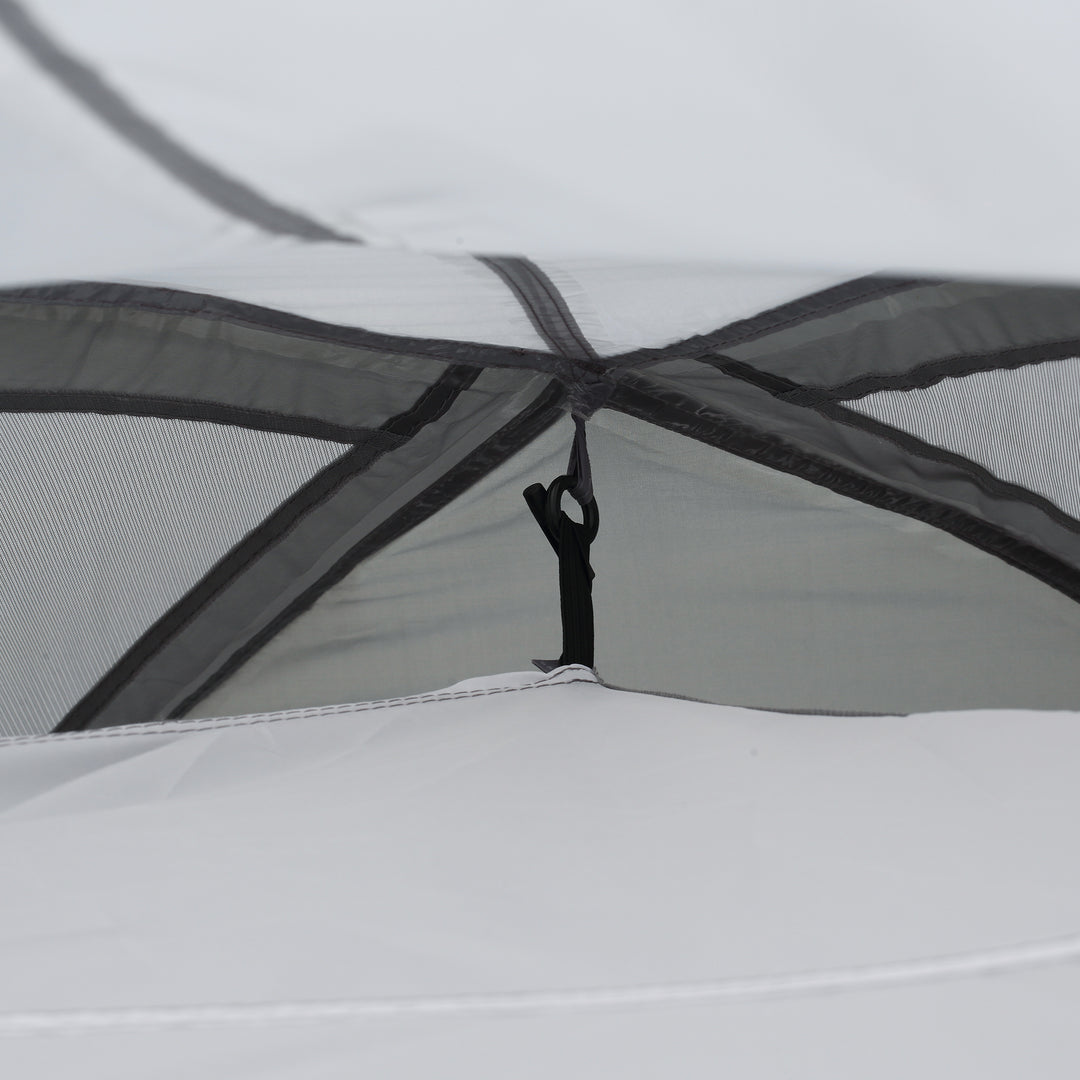 Campingtelt til 2-3 personer, glasfiberdør med lynlås, netvindue, inklusive bæretaske, kuppeltelt, 190t syntetisk læder, 2000 mm glasfiber, grå