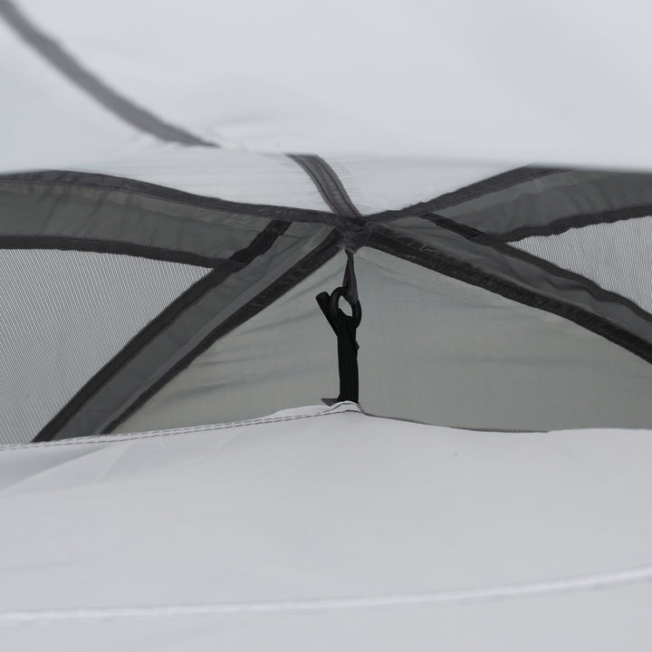 Campingtelt til 2-3 personer, glasfiberdør med lynlås, netvindue, inklusive bæretaske, kuppeltelt, 190t syntetisk læder, 2000 mm glasfiber, grå