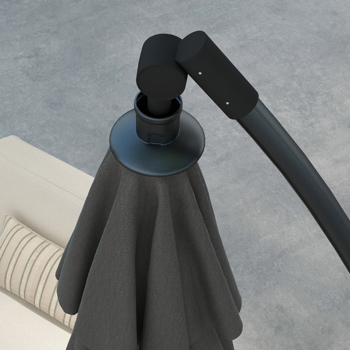 Parasol fritbærende parasol, inklusive krydsfod, 293 x 293 x 260 cm, grå