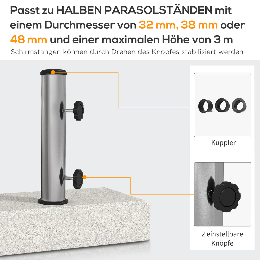 Parasolfod 25 kg, granitfod, til parasolstænger Ø32/38/48 mm, grå