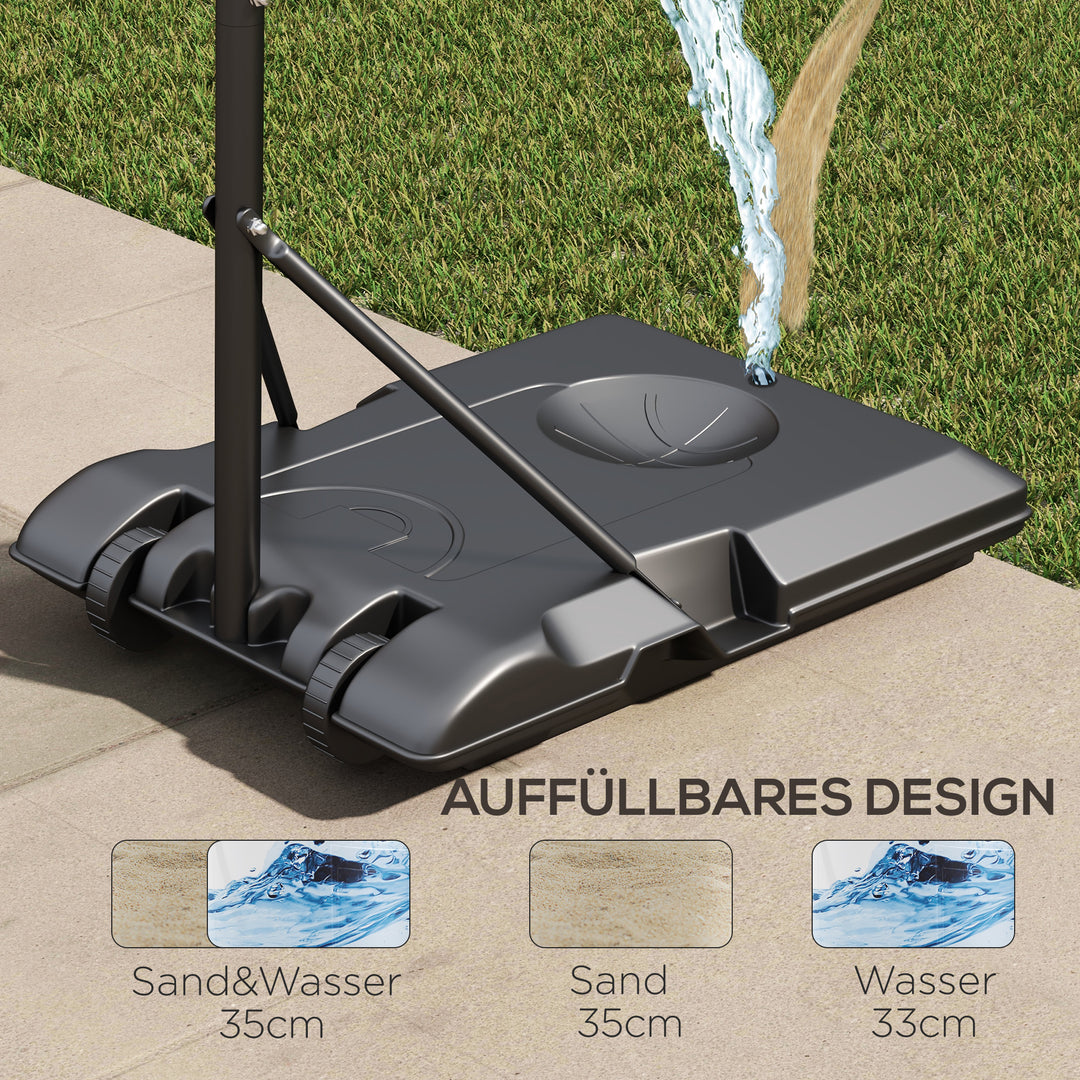 Højdejusterbar fritstående basketballkurv med net og hjul, stor base, 179-209 cm, plast, stål