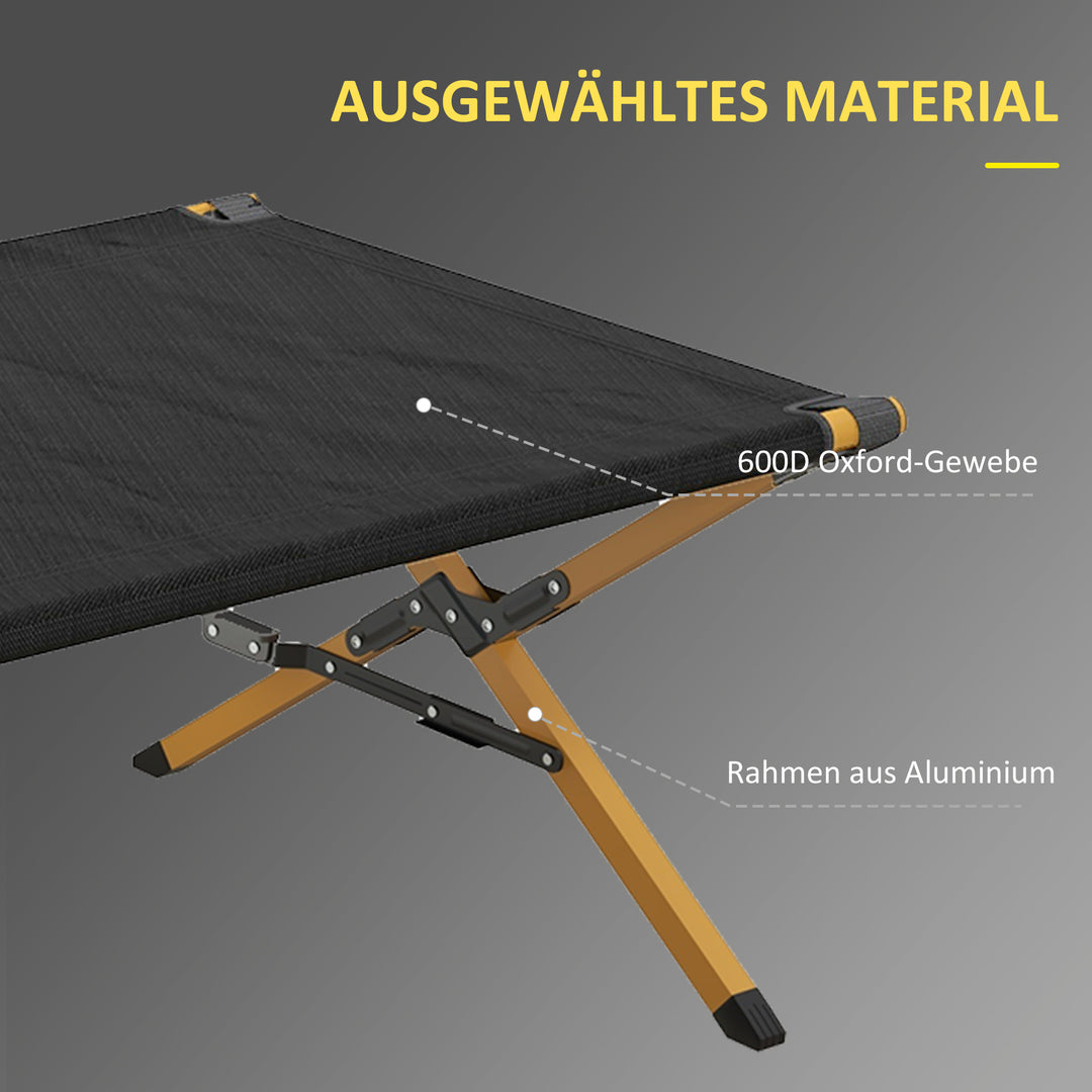 Sammenklappelig feltseng med bæretaske 196 x 64 x 45 cm gæsteseng op til 200 kg til udendørs campingrejser