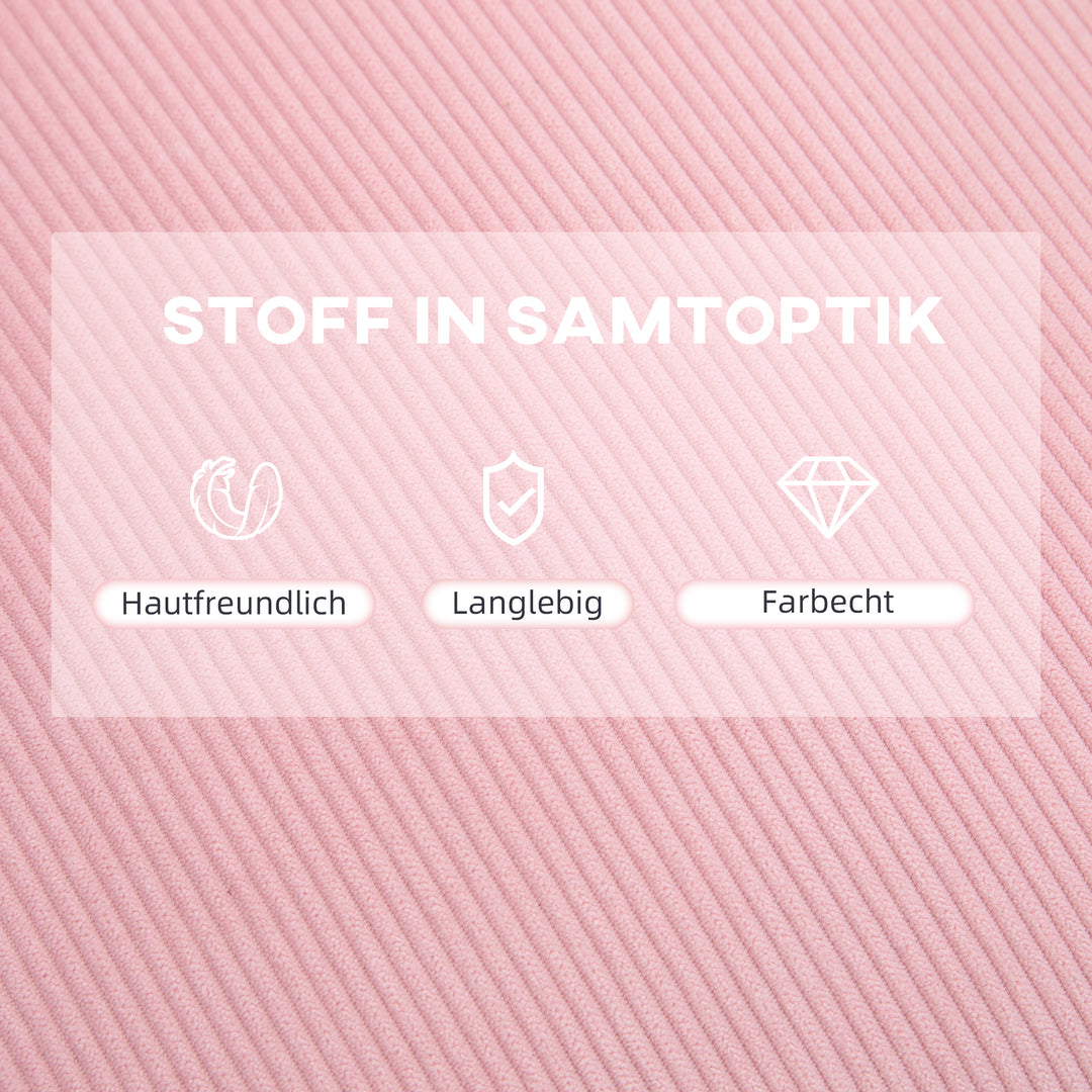 Lænestol med fodskammel, inklusive hynde, 68 cm x 91,5 cm x 88 cm, pink