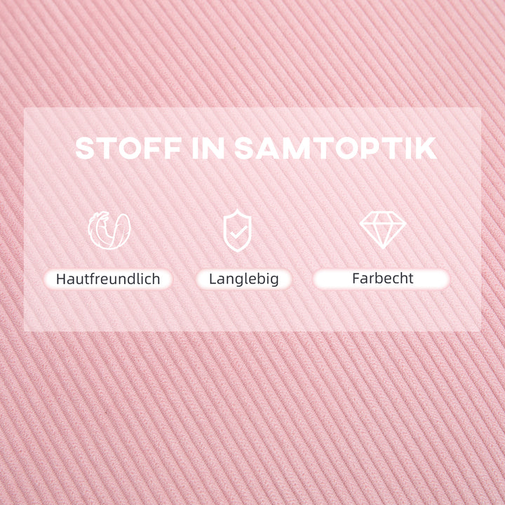 Lænestol med fodskammel, inklusive hynde, 68 cm x 91,5 cm x 88 cm, pink