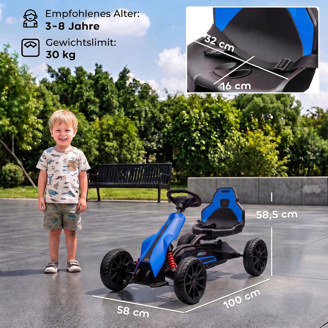 Elektrisk gokart til børn 12V 3-5 km/t gokart til 3-8-årige, blå