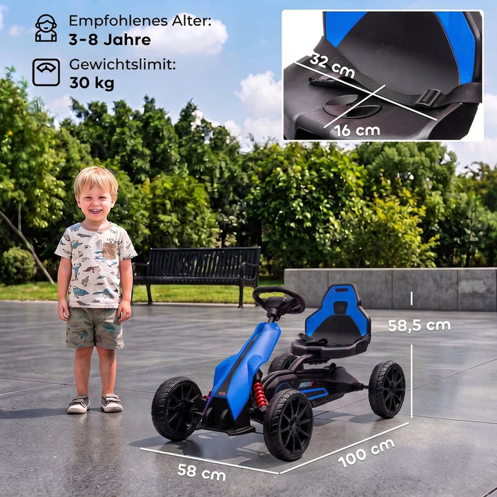 Elektrisk gokart til børn 12V 3-5 km/t gokart til 3-8-årige, blå