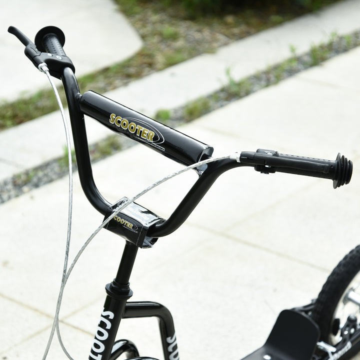 Børne scooter styr justerbart scooter kick scooter city scooter børne scooter kickboard med pneumatiske dæk 12 tommer fra 5 år sort 120 x 58 x 75-80 cm