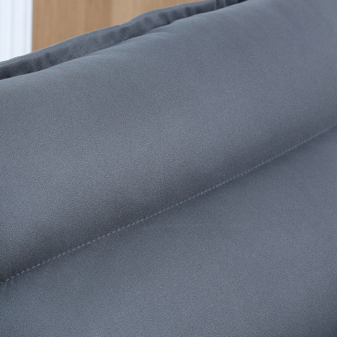 Lænestol, drejesæde, ryglæn med justerbar justering, blød polstring, åndbart betræk, mørkegrå, 62 x 70 x 95 cm