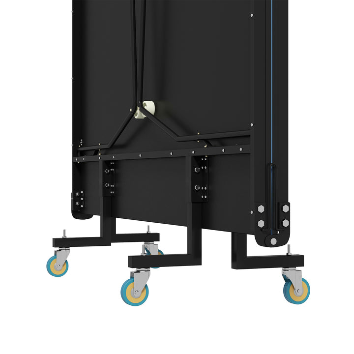 Bordtennisbord, foldbart, 8 hjul, pulverlakeret stålramme, mdf, 274 x 152,5 x 76 cm, sort