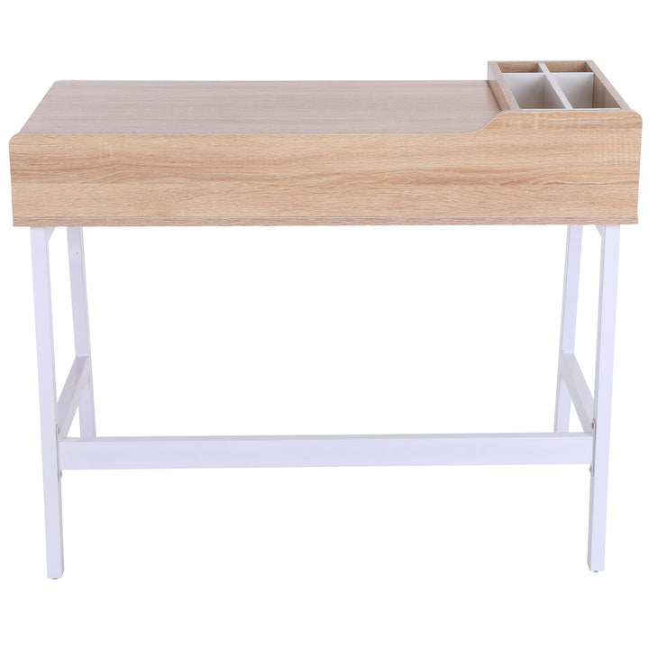 Skrivebord med 6 Opbevaringsrum - Naturlig, 100x55x81,5 cm
