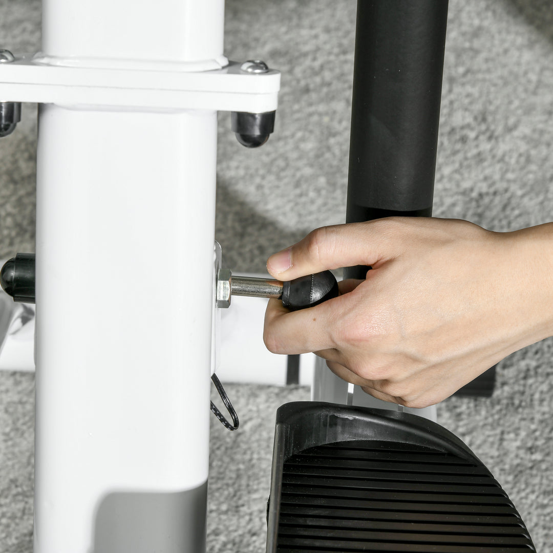 Stepper med 12 modstandsniveauer, lcd-display, 2 ruller, 80 cm x 61 cm x 134 cm, hvid + sort