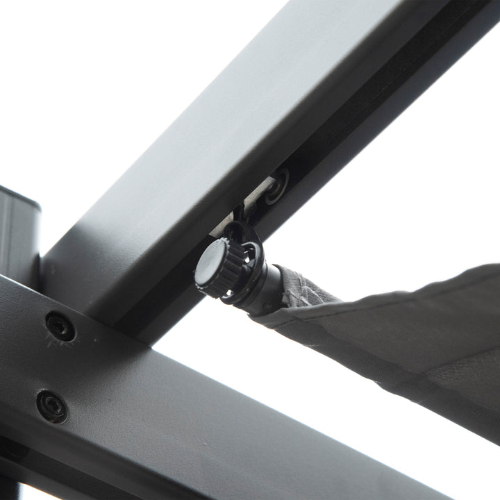 Pergola pavilion terrasseoverdækning med skydetag have aluminium antracitgrå + mørkegrå 3x3x2,23 m