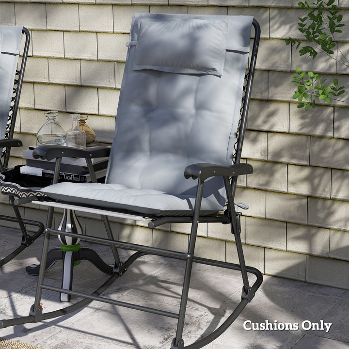 Sæt med 2 hynder til liggestol vandafvisende liggestol hynde til haveliggestol polstringshynde 50x116x5 cm, lysegrå