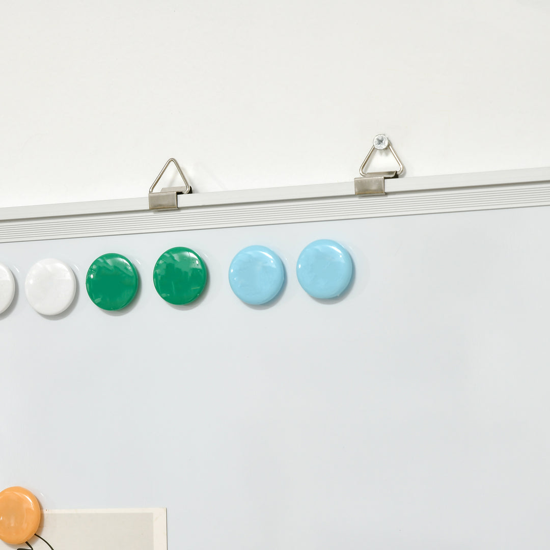 Whiteboard, magnettavle, memoboard, inklusive tilbehør: 4 tuscher, 1 viskelæder, 10 magneter, hvid + sølv