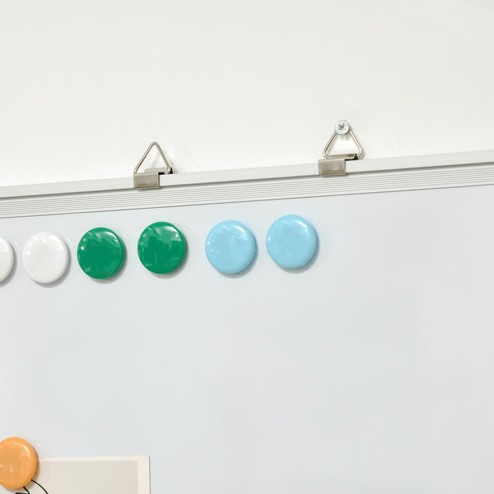 Whiteboard, magnettavle, memoboard, inklusive tilbehør: 4 tuscher, 1 viskelæder, 10 magneter, hvid + sølv