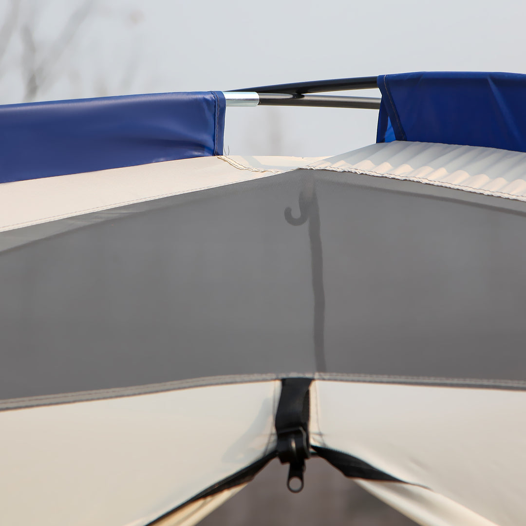 Campingtelt 6-8 personers telt familietelt med forhal, glasfiber, blå, 518 x 487 x 237 cm