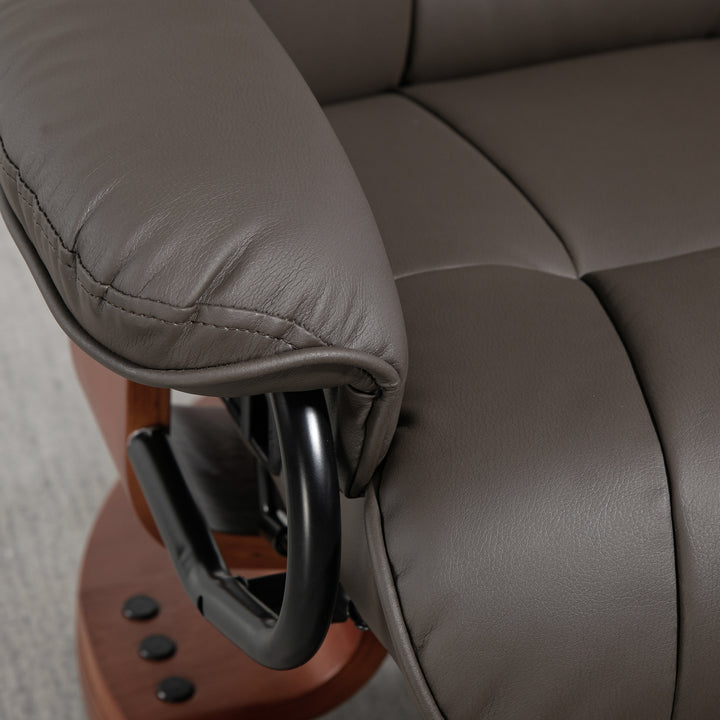 Lænestol med drejefunktion, op til 150 kg, betræk i kunstlæder, stålstel, brun