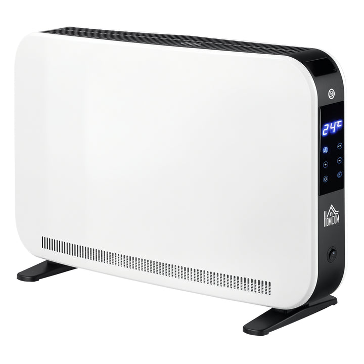 Elvarmer 2000w varmeblæser med 3 varmeindstillinger radiator med led-display, 24-timers timer justerbar temperatur til 18 m²