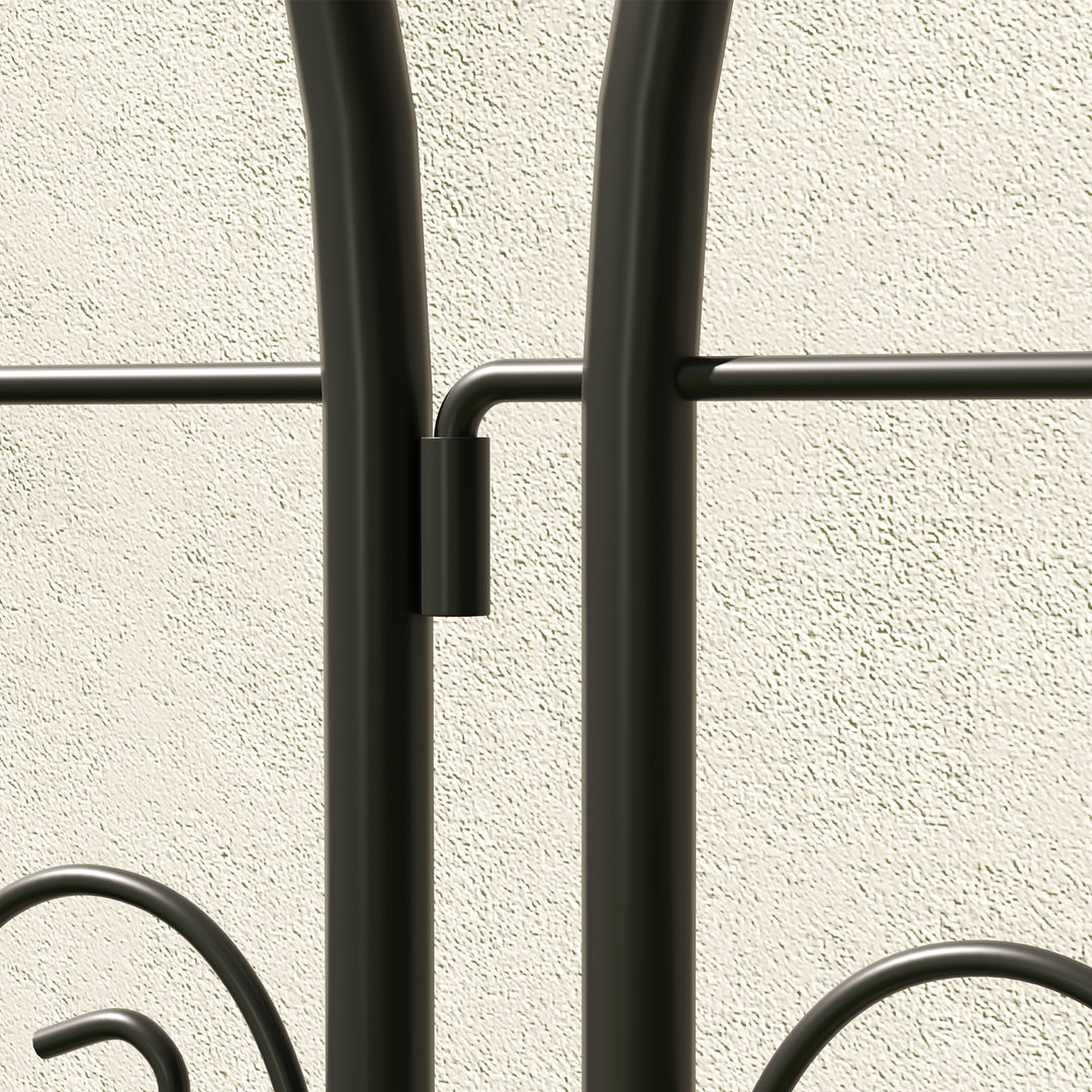 Espalier til klatreplanter med fugle, 2-pak, haveespalier til grøntsager, slyngplanter, blomster, metal, 50 x 150 cm, sort