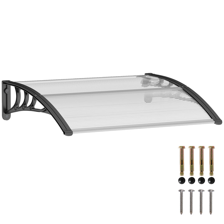 Baldakin til hoveddør 100 x 75 cm hult baldakin tagdækning polycarbonat transparent