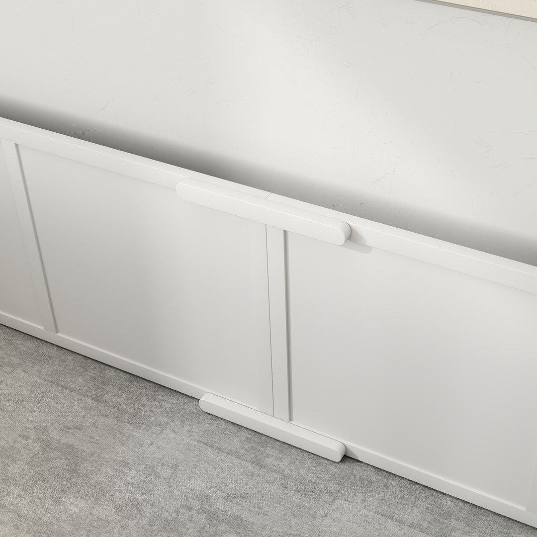 Hundebakke til hunde og hvalpe med justerbare indgange til store og små hunde, 196 x 96 x 48 cm, hvid