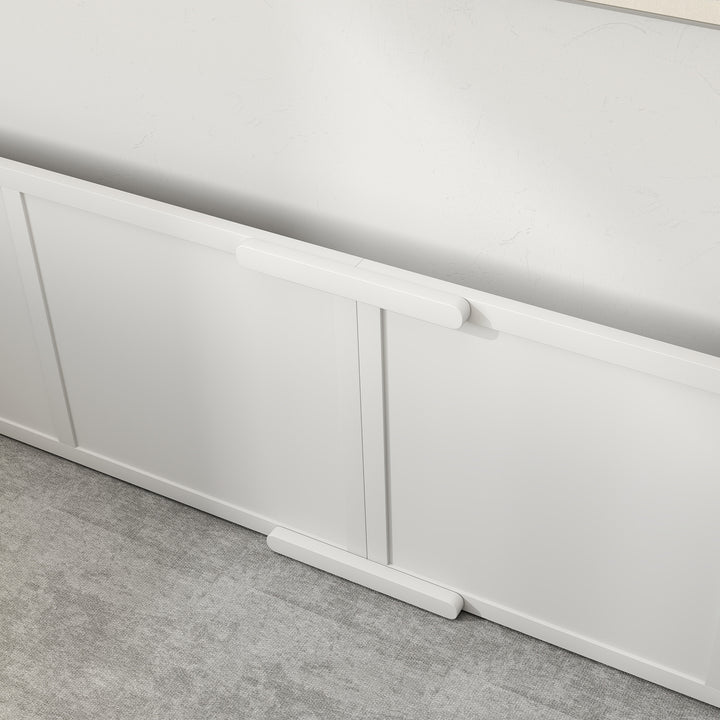 Hundebakke til hunde og hvalpe med justerbare indgange til store og små hunde, 196 x 96 x 48 cm, hvid