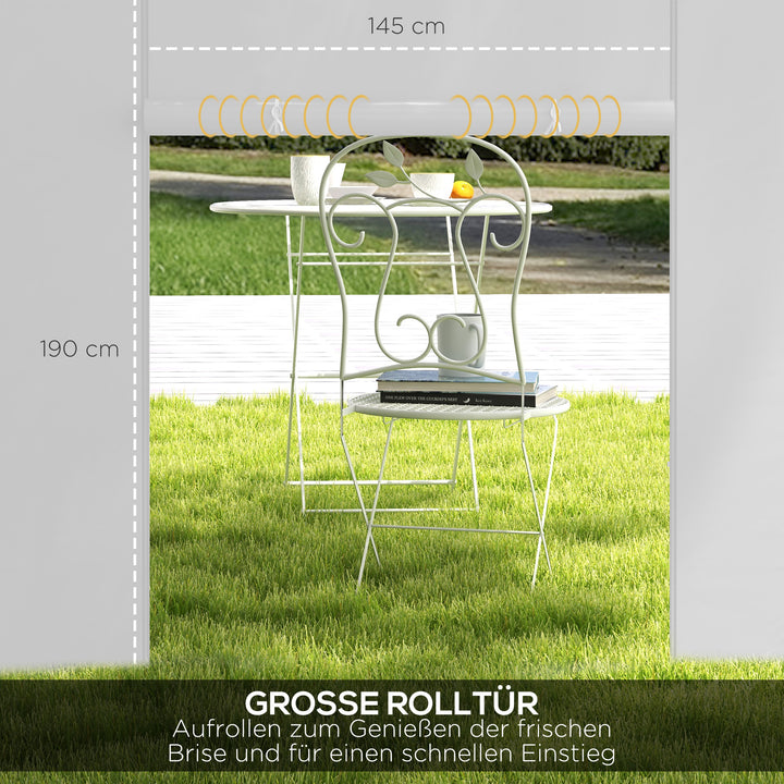 Pavillongardiner, sæt med 2, til 3x6m eller 3x3m havepavilloner, med vinduer og døre, hvid