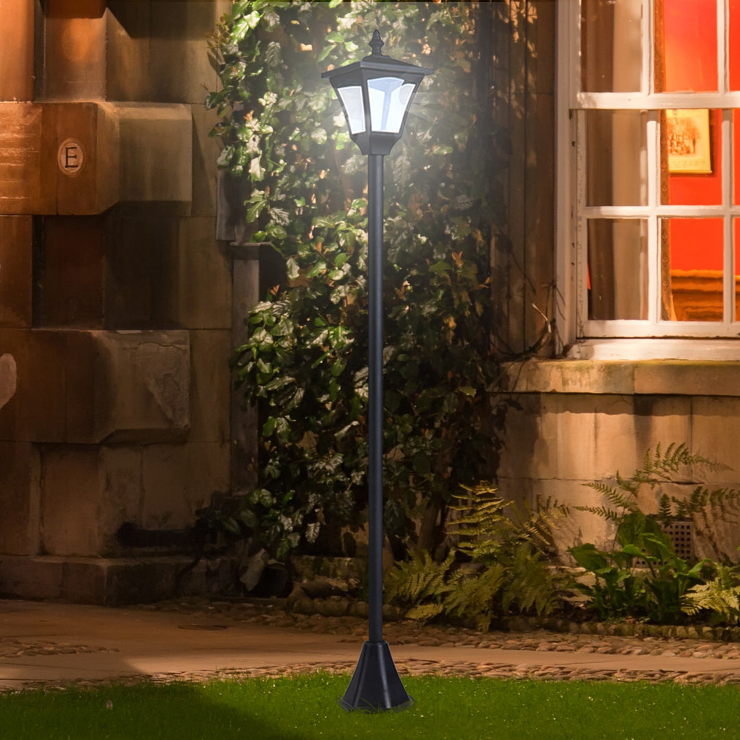 Solcellehavelanterne LED 30 lumen solcellelampe jordspyd 120 cm sort