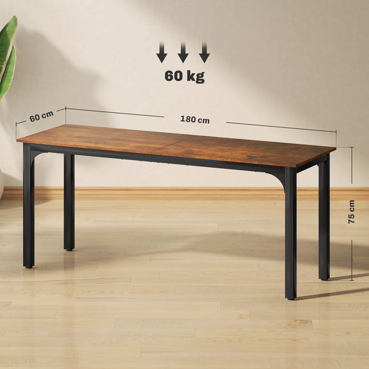 Skrivebord, computerbord, rustikt design, masser af plads, spånplade, brun