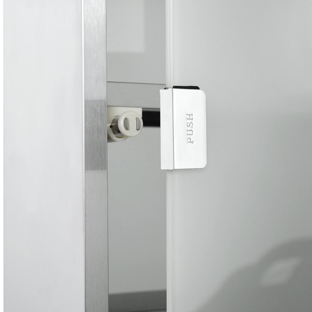 Medicinskab i rustfrit stål, aflåseligt medicinskab med 4 rum, glasdør, apotekerskab til medicinopbevaring, 30 x 12 x 60 cm