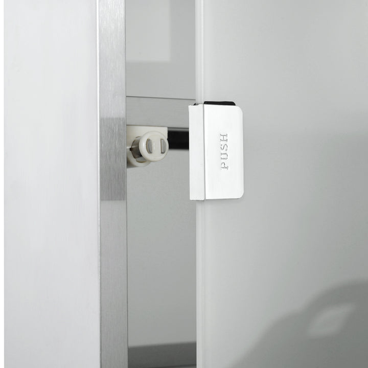 Medicinskab i rustfrit stål, aflåseligt medicinskab med 4 rum, glasdør, apotekerskab til medicinopbevaring, 30 x 12 x 60 cm