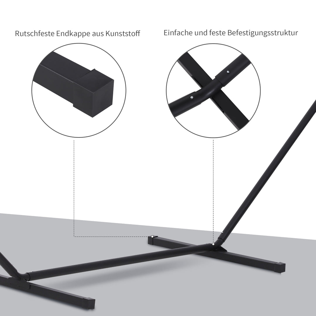Hængekøjestativ til hængekøjer, hængekøjestativ med kroge, have, strand, metal, 360 x 92 x 112 cm, op til 120 kg