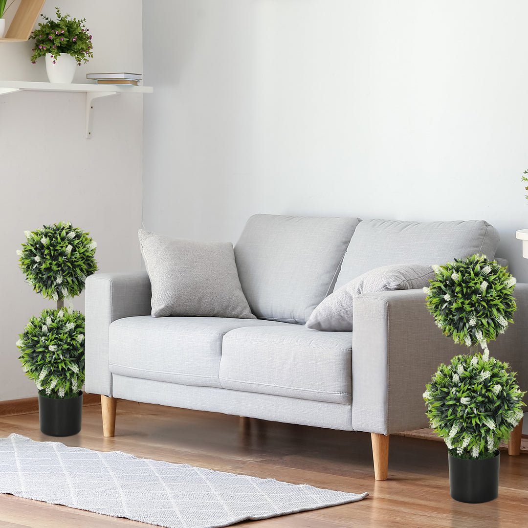 Sæt med 2 kunstige planter, uv-resistent kunstig plante i en urtepotte, 70 cm stueplante til stue, have