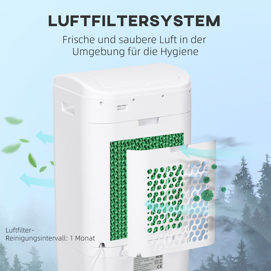 Luftkøler, klimaanlæg, 3 tilstande, 7,5-timers timer, mobil, plastik, hvid