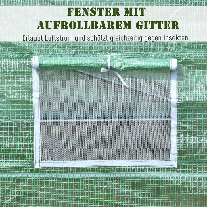 Polytunnel drivhus tomatdrivhus drivhus polytunnel koldramme med vindue grøn 595 x 300 x 200 cm