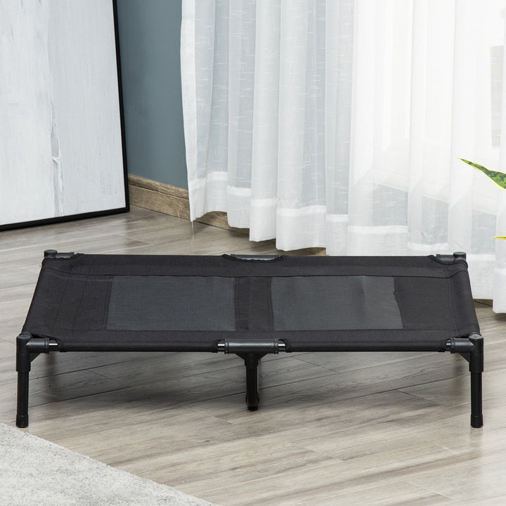 Hundeseng, udendørs hundeseng, sammenklappelig, åndbar, sort