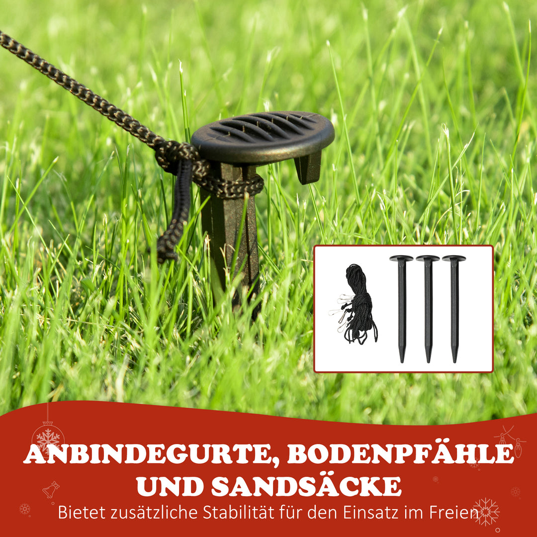 Oppustelig julemand med roterende lyskugle, juledekoration til haven