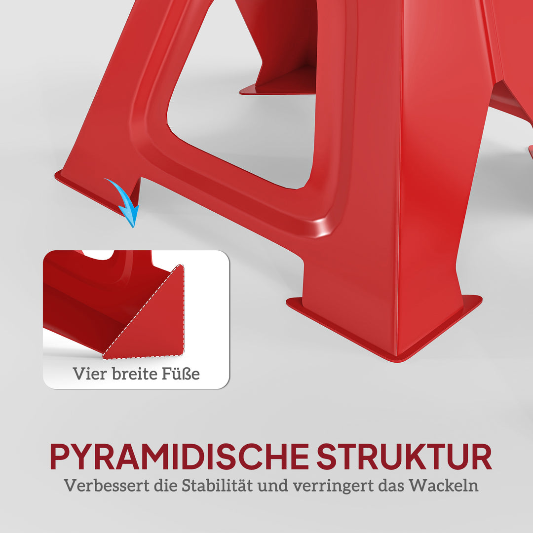 Donkraft 6 ton lasteevne 2 stk. støtteben inklusive 2 sikkerhedsstifter højdejusterbare rød