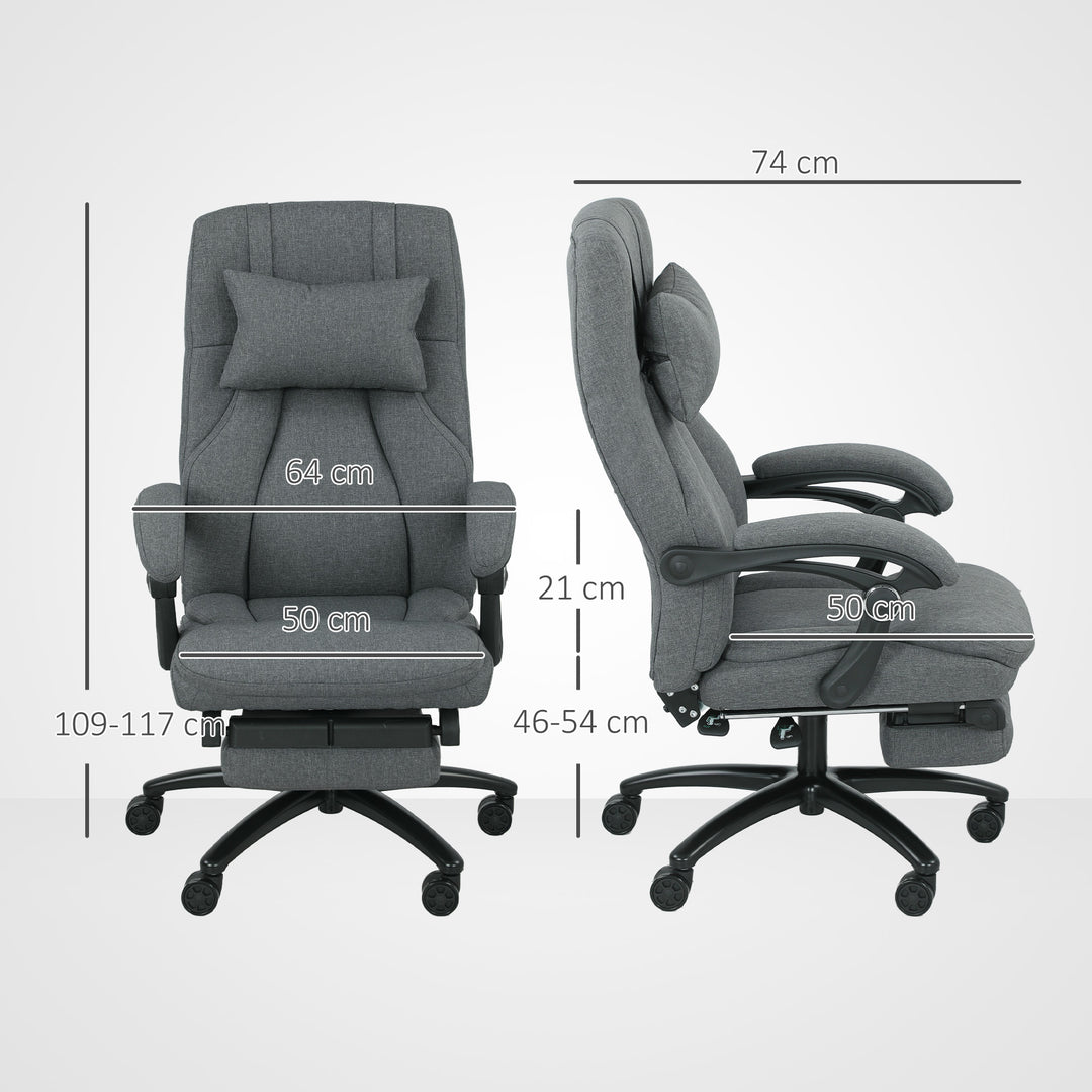 Vinsetto massagekontorstol, usb-interface, drejehjul, mørkegrå