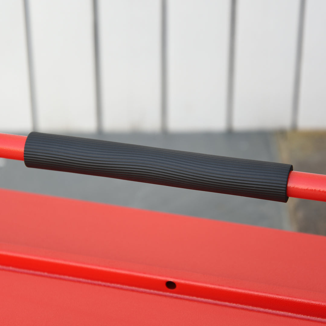 Værktøjskasse med 5 rum, 45 x 20 x 34,5 cm, stål, rød