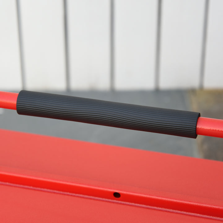 Værktøjskasse med 5 rum, 45 x 20 x 34,5 cm, stål, rød