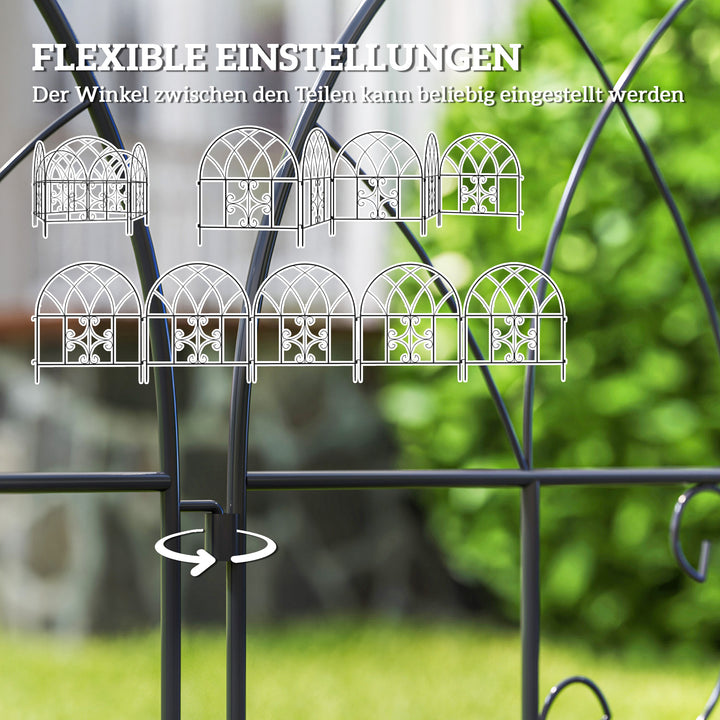 Havehegn stål 300 cm x 70 cm højt dekorativt gitterhegn sæt hegnselementer sort