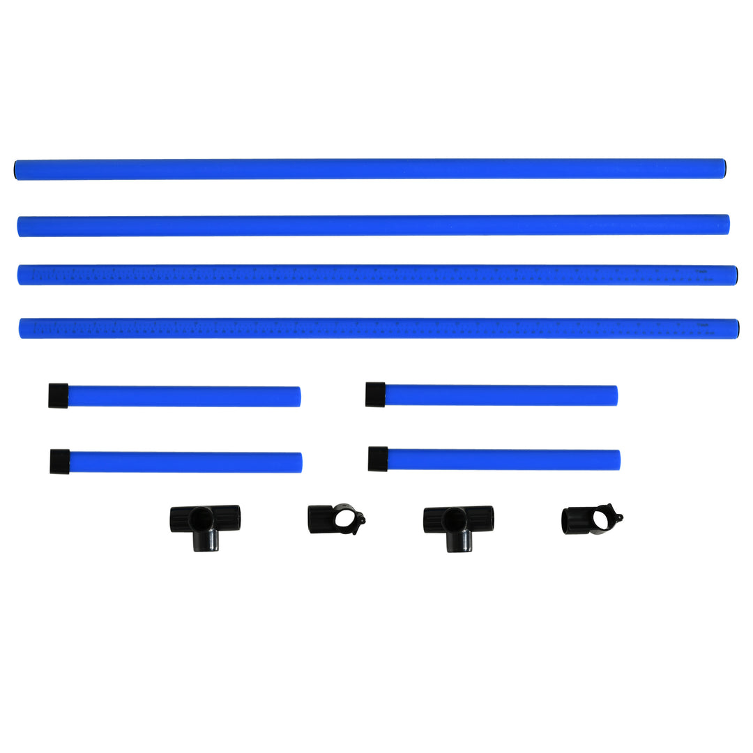 Agility set hunde 4-delt agilityudstyr til hundetræning plug-in forhindringssæt med 4 højdejusterbare forhindringer bæretaske koordinationstræning agilitysæt til spil træning