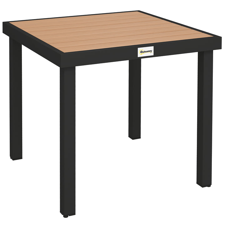Havebord, plastik, 78 x 78 x 74 cm, vejrbestandig, aluminiumsstel; buffetbord, campingbord til 4 personer, balkonbord, havebord, udendørs spisebord til haven, terrasse, altan, sort