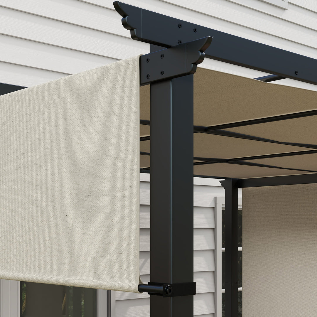 Markise/solsejl. Pergola, vejrbestandig, inklusive monteringsbeslag, 3 x 3,5 m, beige