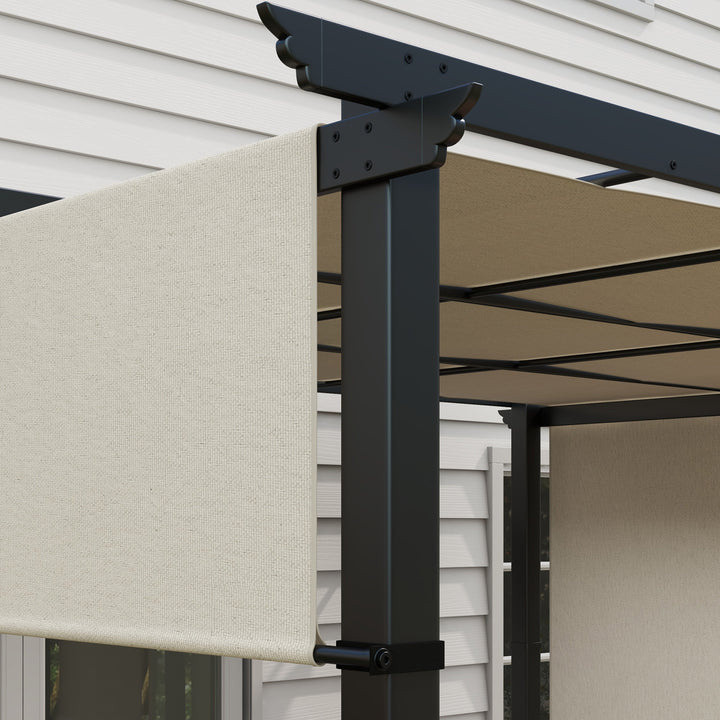 Markise/solsejl. Pergola, vejrbestandig, inklusive monteringsbeslag, 3 x 3,5 m, beige