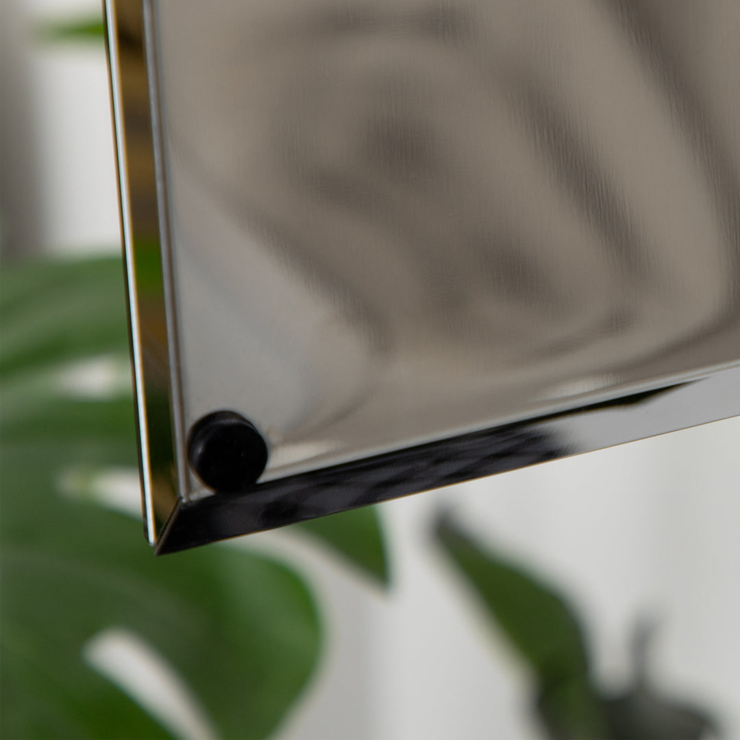 Spejlskab, badeværelsesskab, 3 hylder, rustfri metalramme, 39 x 12 x 60 cm, sølv