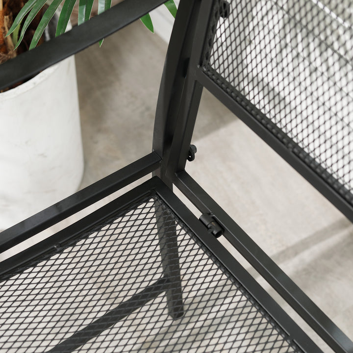 Nostalgisk metalhavebænk, 2-personers, vejrbestandig, sort, 113 cm x 58 cm x 98 cm