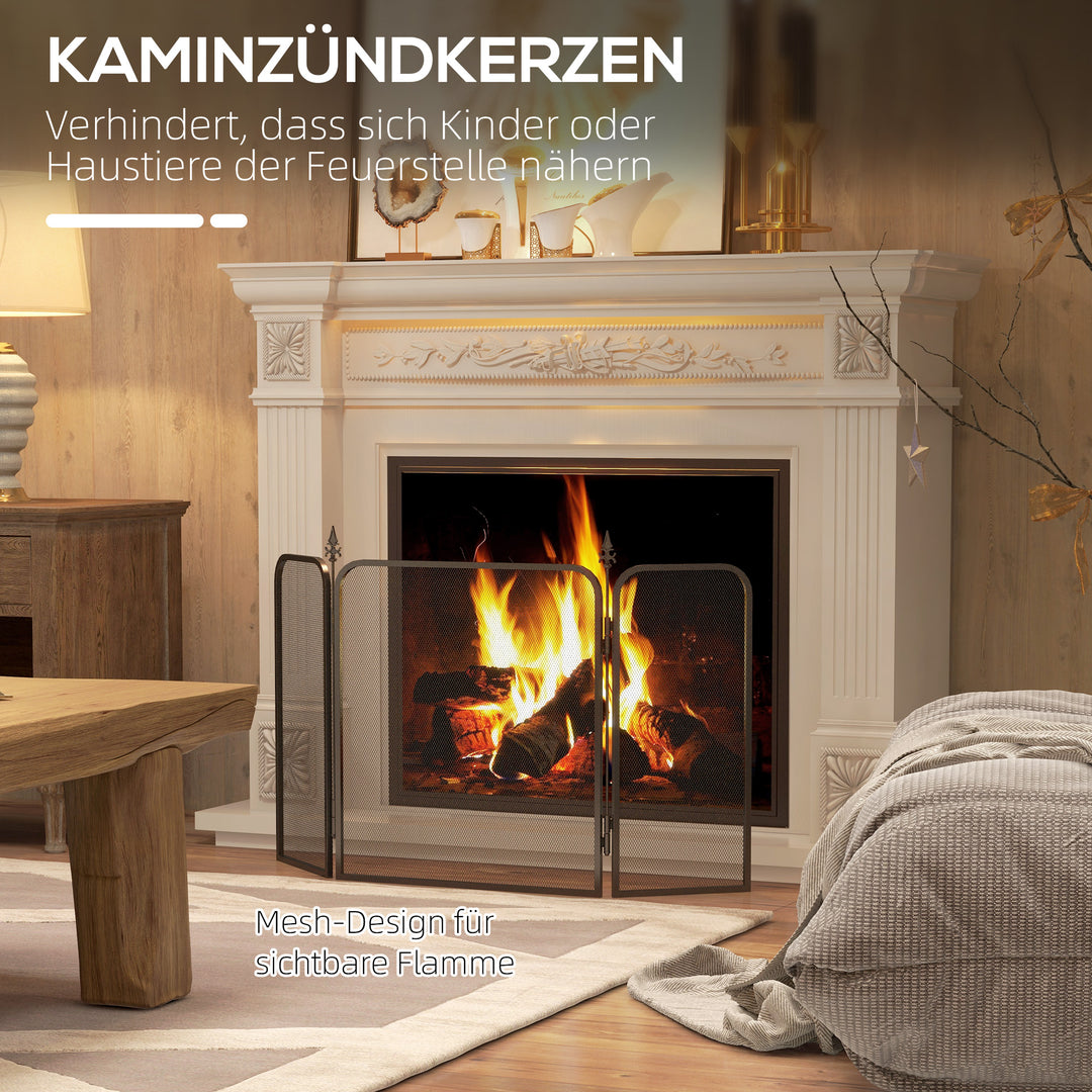 Sammenklappelig metalpejs gnistbeskyttelse, 96 x 1,3 x 56 cm, sort